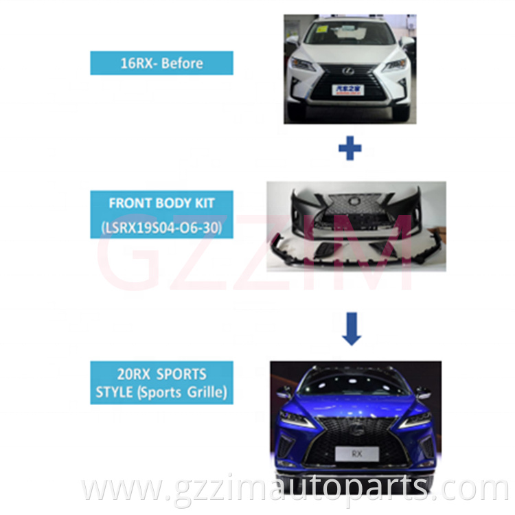 Best Quality Car Parts Sports Style Sports Grille Front Body kit For Lexus RX 2016 to 2020